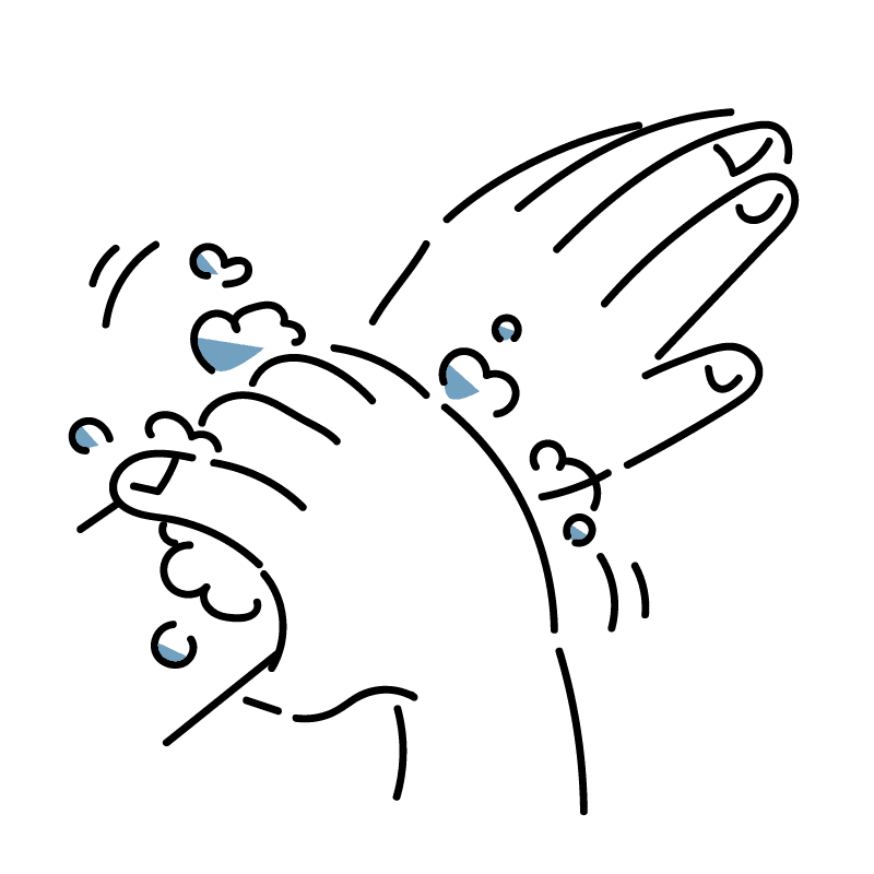 スタッフは施術前に
手洗いの実施